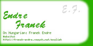 endre franek business card